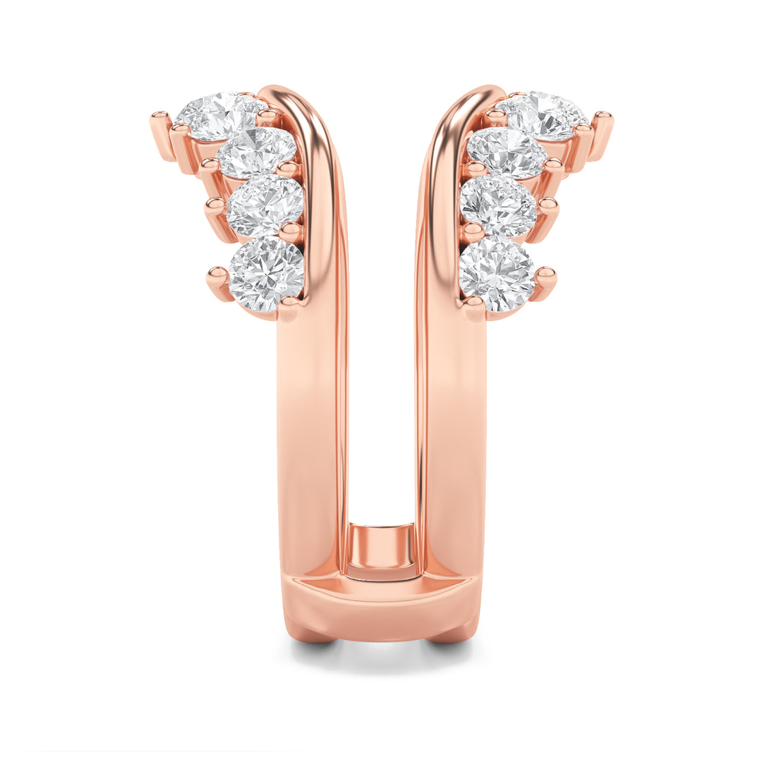 2Cttw Round Shaped Lab Grown Diamond (F/VS) Insert Jacket Ring in 14K Gold