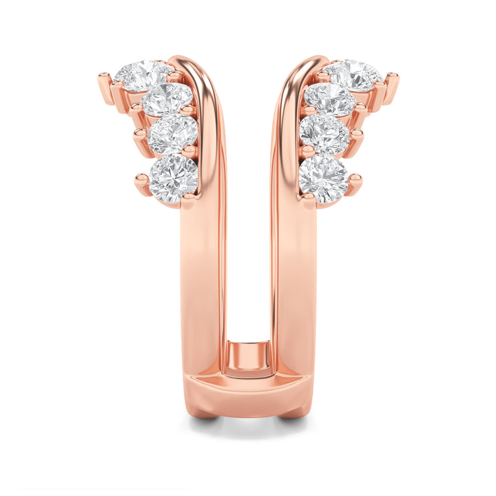 2Cttw Round Shaped Lab Grown Diamond (F/VS) Insert Jacket Ring in 14K Gold