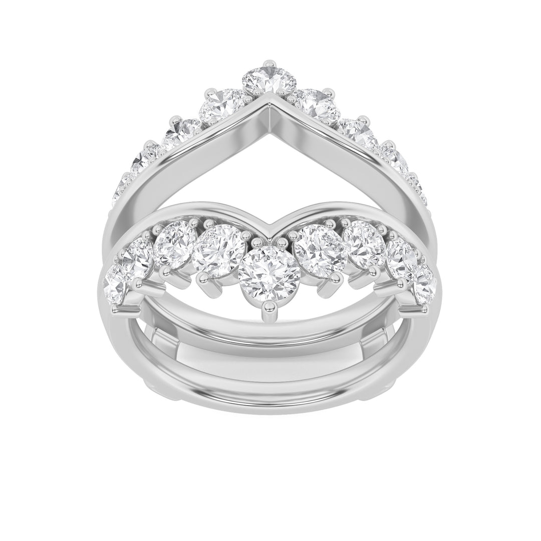 2Cttw Round Shaped Lab Grown Diamond (G/VS) Insert Jacket Ring in 14K Gold