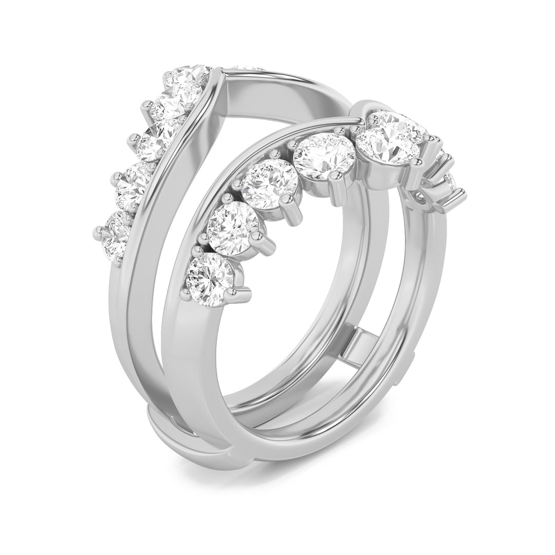 2Cttw Round Shaped Lab Grown Diamond (G/VS) Insert Jacket Ring in 14K Gold