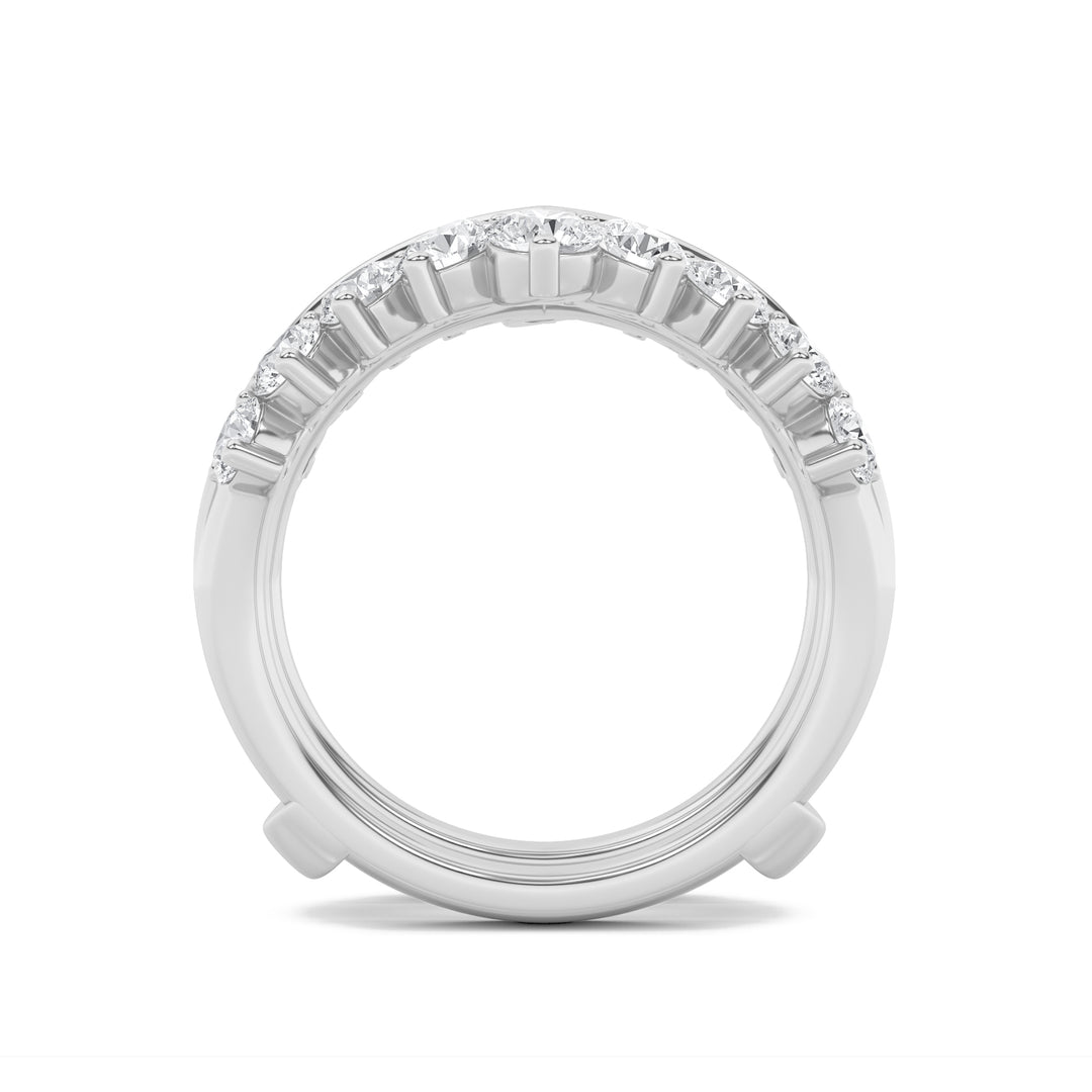 2Cttw Round Shaped Lab Grown Diamond (G/VS) Insert Jacket Ring in 14K Gold