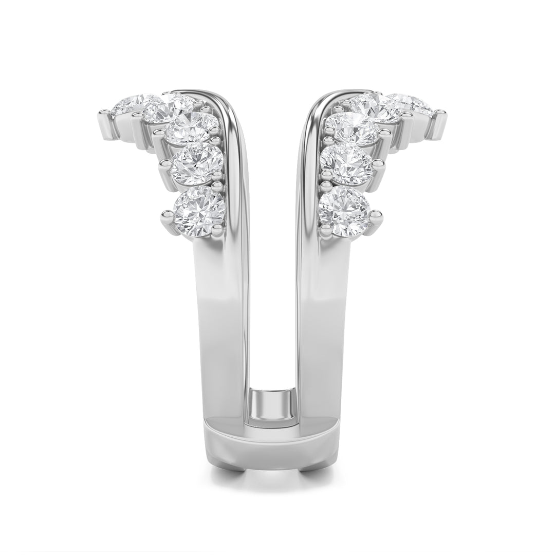 2Cttw Round Shaped Lab Grown Diamond (G/VS) Insert Jacket Ring in 14K Gold