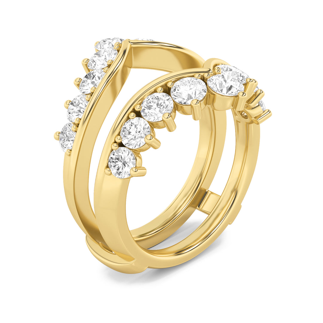2Cttw Round Shaped Lab Grown Diamond (F/VS) Insert Jacket Ring in 14K Gold