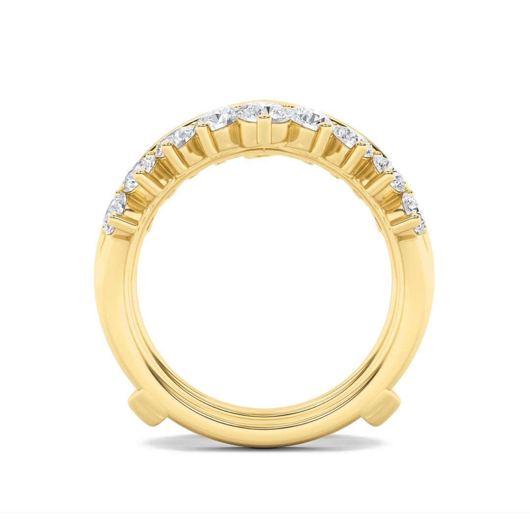 2Cttw Round Shaped Lab Grown Diamond (F/VS) Insert Jacket Ring in 14K Gold