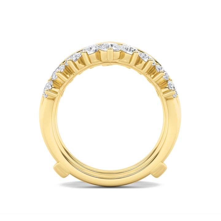 2Cttw Round Shaped Lab Grown Diamond (F/VS) Insert Jacket Ring in 14K Gold