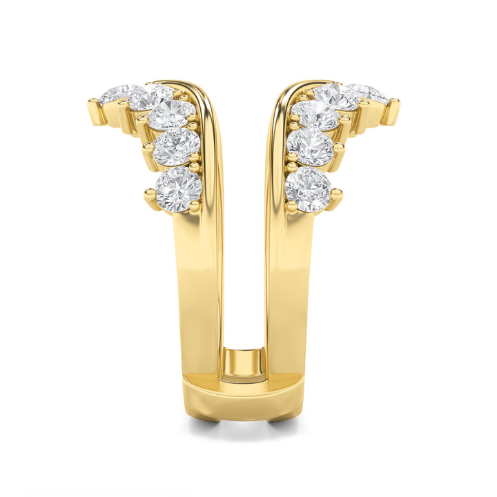 2Cttw Round Shaped Lab Grown Diamond (G/VS) Insert Jacket Ring in 14K Gold
