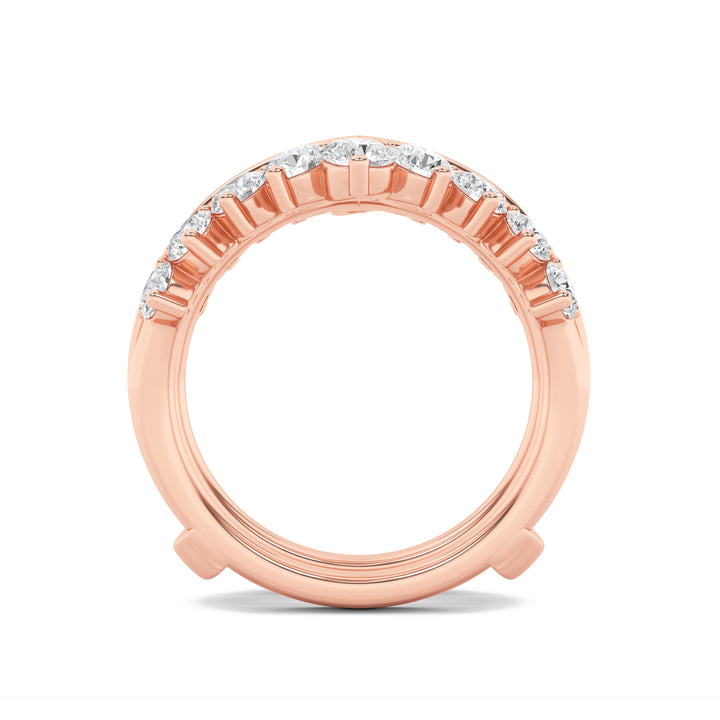 2Cttw Round Shaped Lab Grown Diamond (F/VS) Insert Jacket Ring in 14K Gold