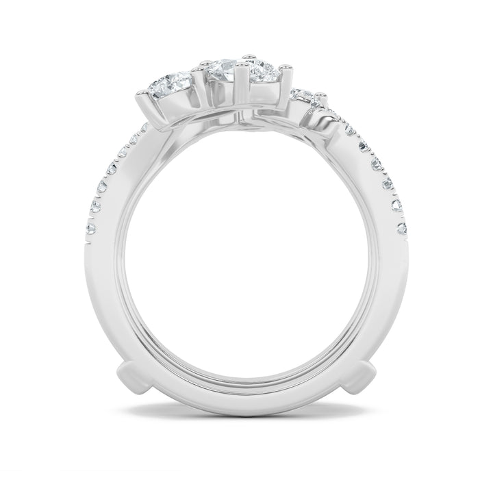 2Cttw Marquise Shaped Lab Grown Diamond (F/VS) Insert Jacket Ring in 14K Gold