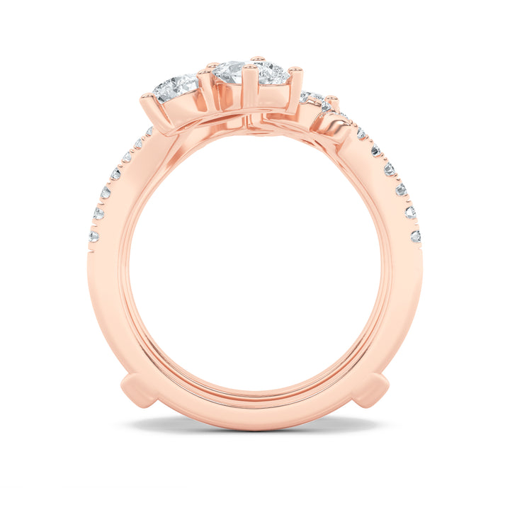 2Cttw Marquise Shaped Lab Grown Diamond (F/VS) Insert Jacket Ring in 14K Gold
