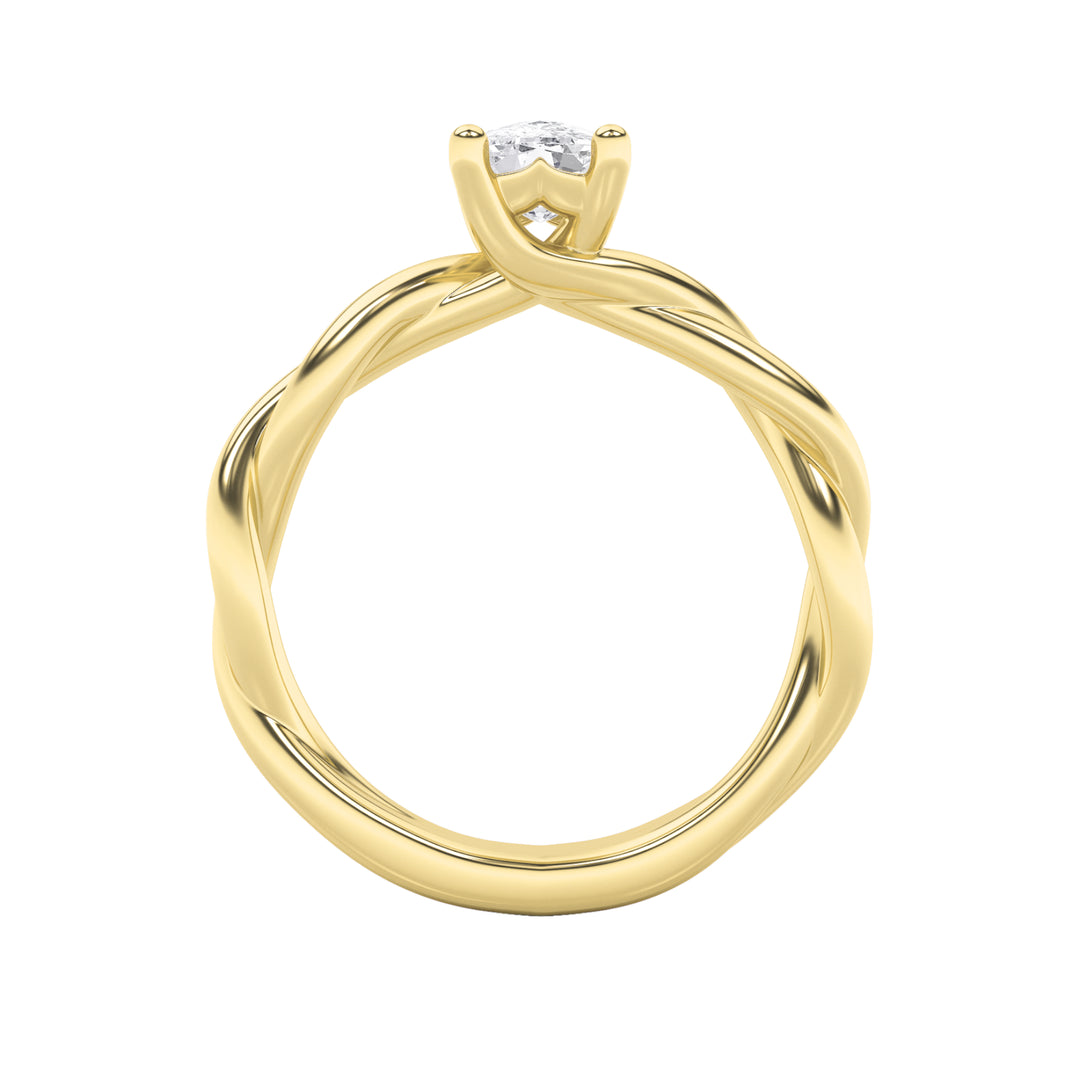 1CTW Elongated Cushion Shaped Lab Grown Diamond (F/VS) Twisted Shank Solitaire Engagement Ring in 14K Gold