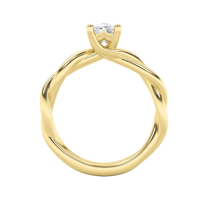1CTW Elongated Cushion Shaped Lab Grown Diamond (F/VS) Twisted Shank Solitaire Engagement Ring in 14K Gold