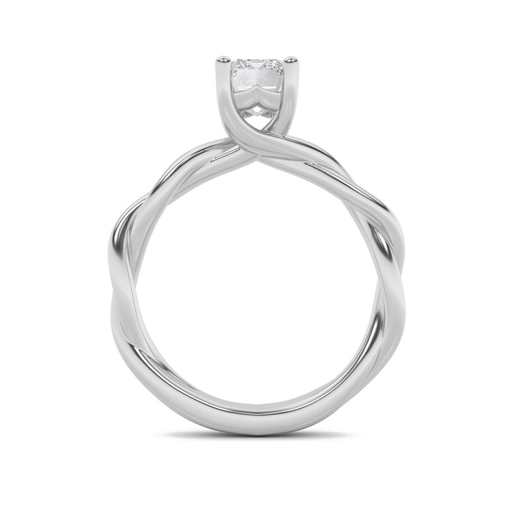 2Cttw Emerald Shaped Lab Grown Diamond (F/VS) Twisted Shank Solitaire Engagement Ring in 14K Gold