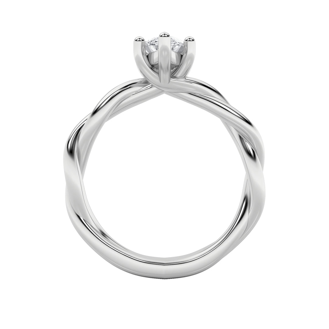 1.5Cttw Marquise Shaped Lab Grown Diamond (F/VS) Twisted Shank Solitaire Engagement Ring in 14K Gold