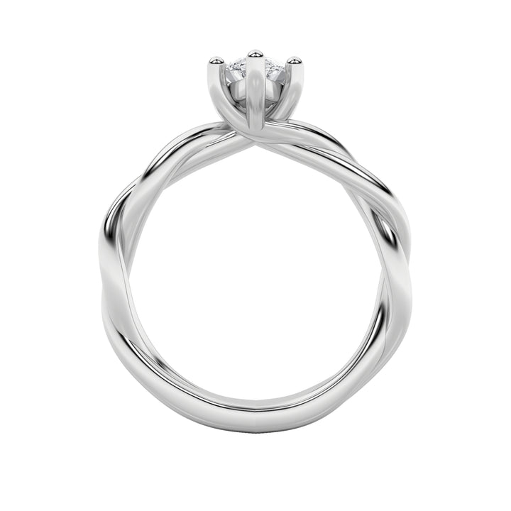 1.5Cttw Marquise Shaped Lab Grown Diamond (F/VS) Twisted Shank Solitaire Engagement Ring in 14K Gold