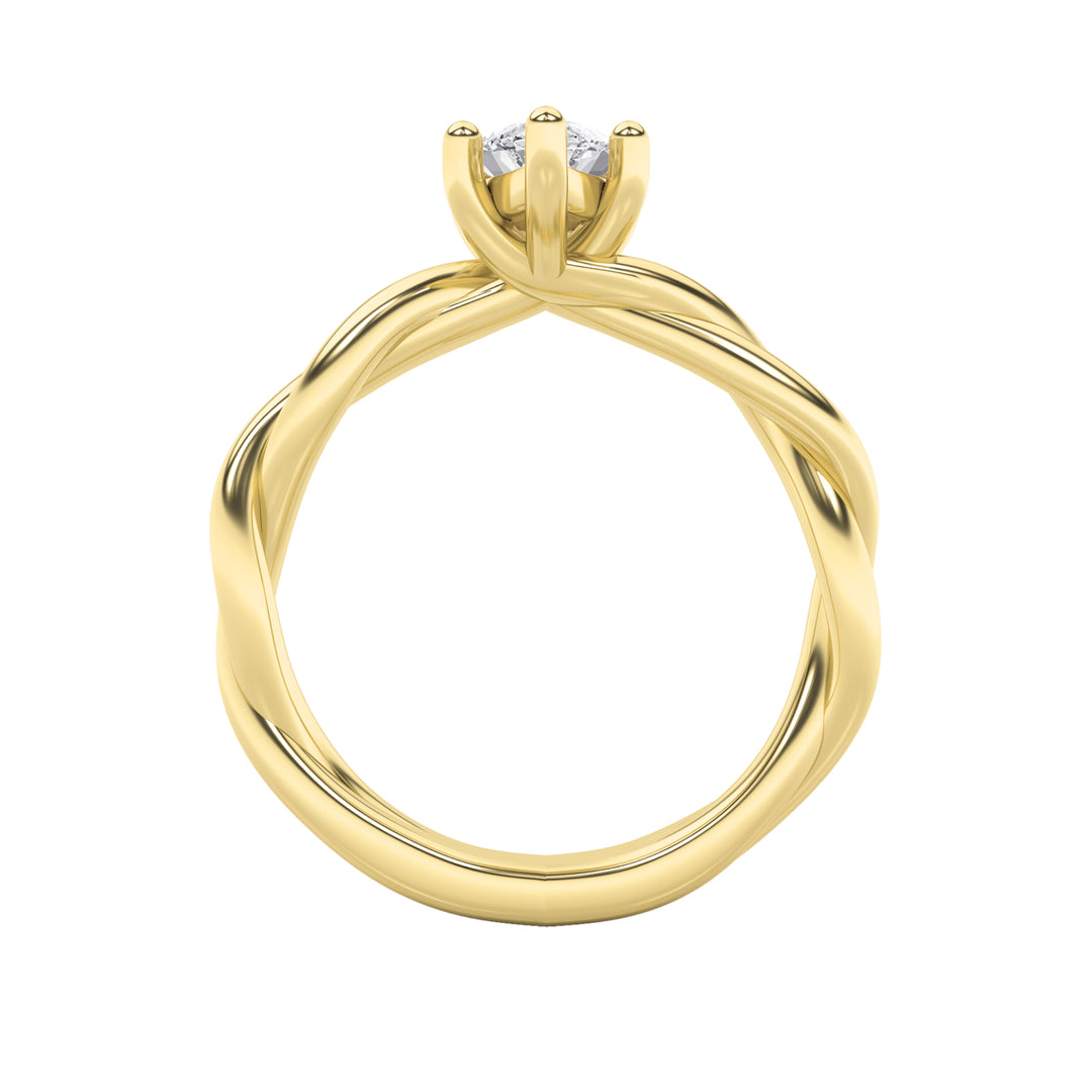 1.5Cttw Marquise Shaped Lab Grown Diamond (F/VS) Twisted Shank Solitaire Engagement Ring in 14K Gold