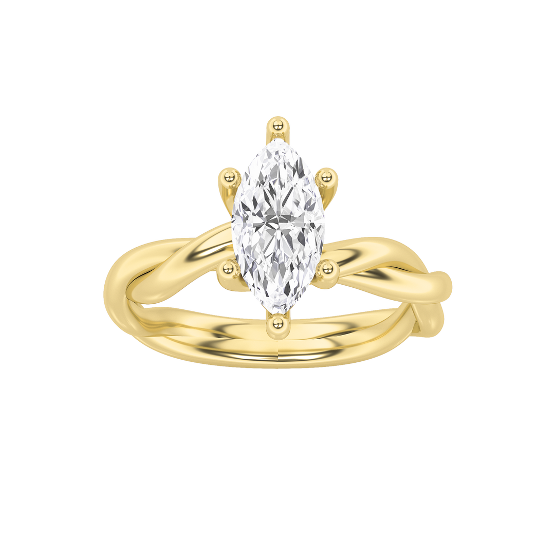 14KY 1.6ct F+VS+ Lab Diamond Marquise Solitaire Ring