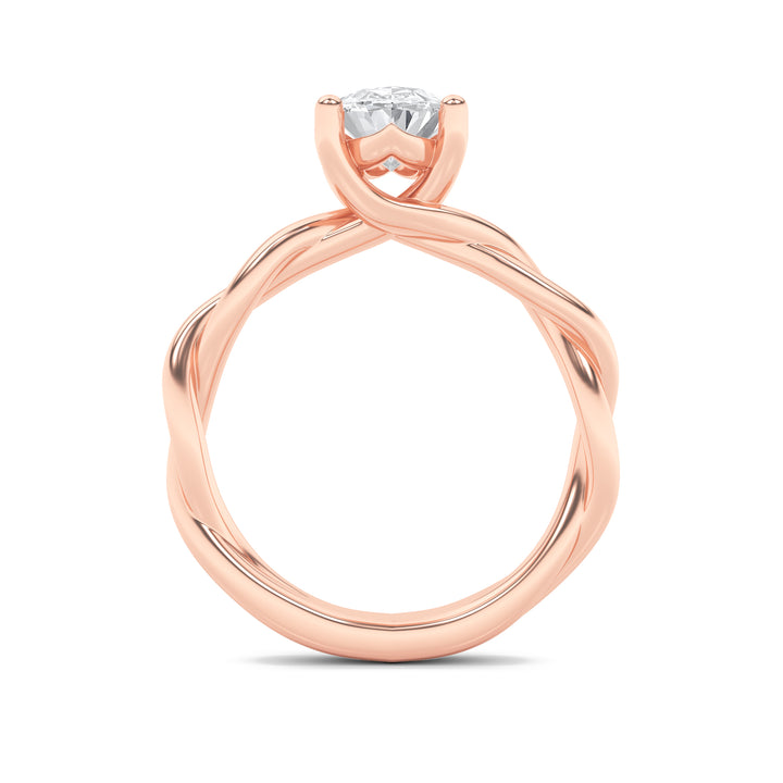 1.5Cttw Oval Shaped Lab Grown Diamond (F/VS) Twisted Shank Solitaire Engagement Ring in 14K Gold