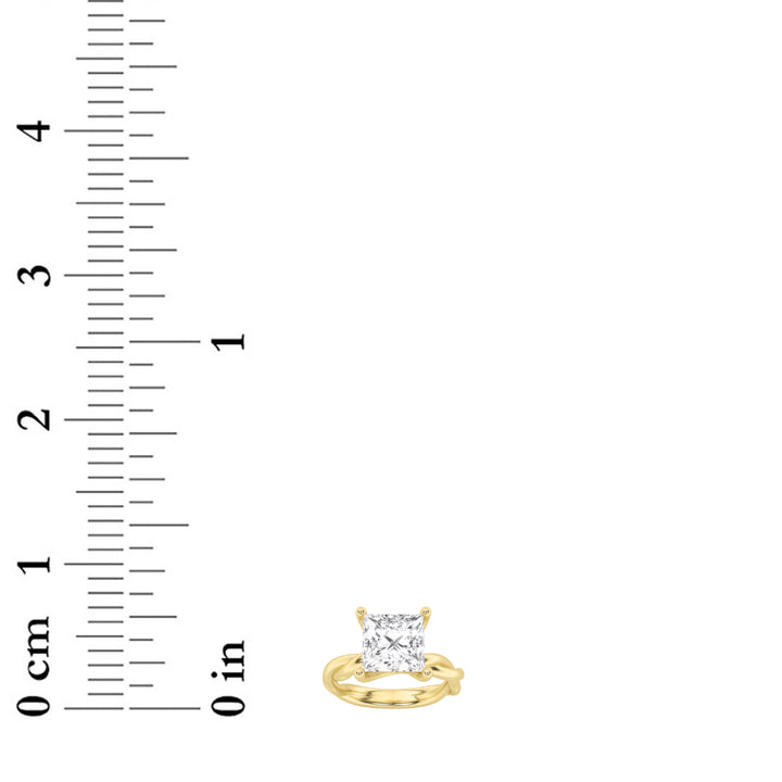 1CTW Princess Shaped Lab Grown Diamond (F/VS) Twisted Shank Solitaire Engagement Ring in 14K Gold