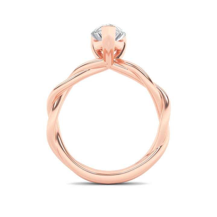 1.5Cttw Pear Shaped Lab Grown Diamond (F/VS) Twisted Shank Solitaire Engagement Ring in 14K Gold