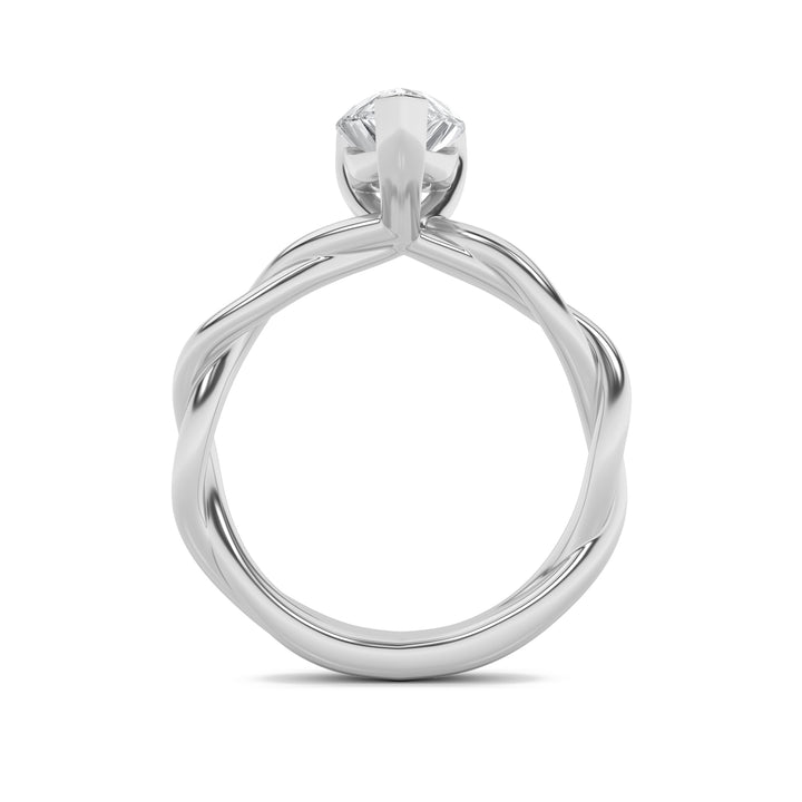 2Cttw Pear Shaped Lab Grown Diamond (F/VS) Twisted Shank Solitaire Engagement Ring in 14K Gold