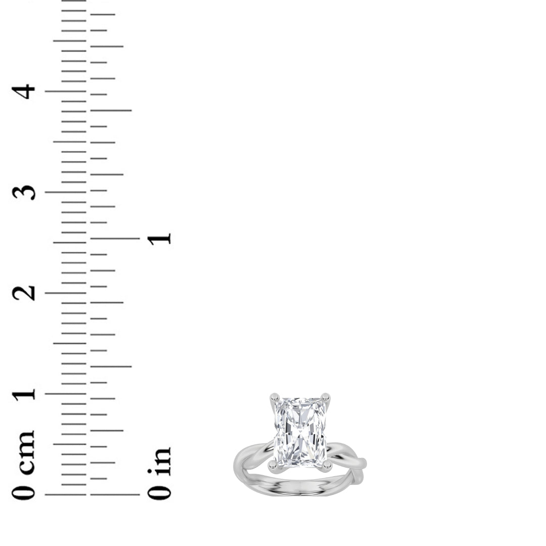 2Cttw Radiant Shaped Lab Grown Diamond (F/VS) Twisted Shank Solitaire Engagement Ring in 14K Gold