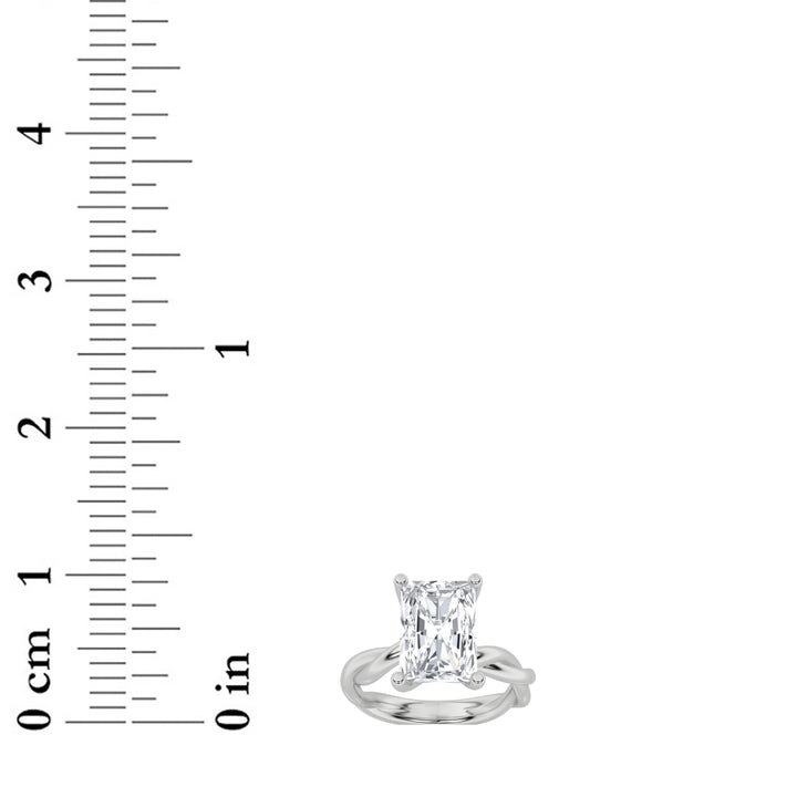 2Cttw Radiant Shaped Lab Grown Diamond (F/VS) Twisted Shank Solitaire Engagement Ring in 14K Gold
