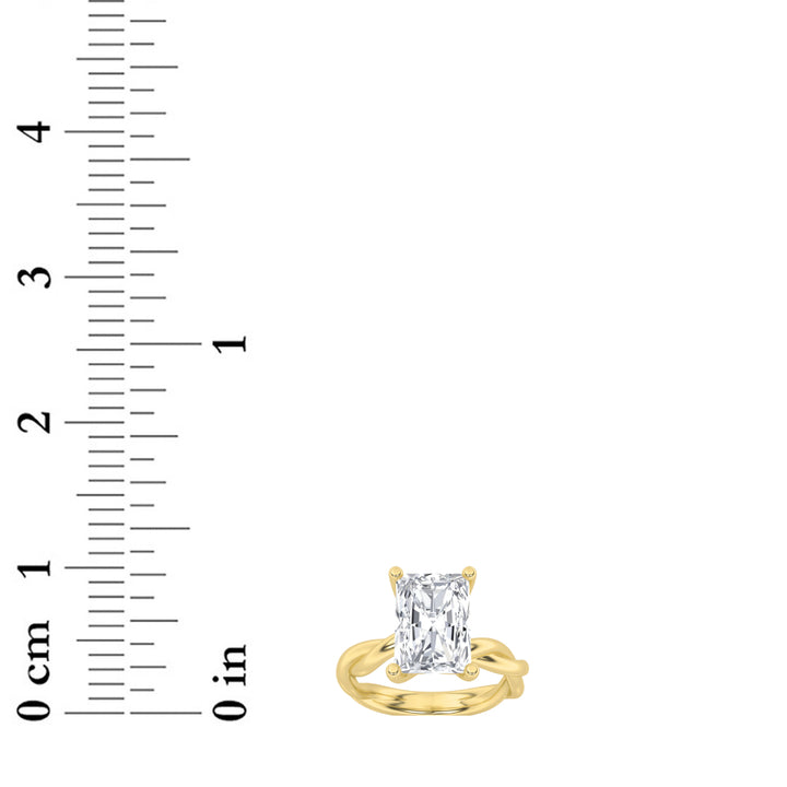 2Cttw Radiant Shaped Lab Grown Diamond (F/VS) Twisted Shank Solitaire Engagement Ring in 14K Gold