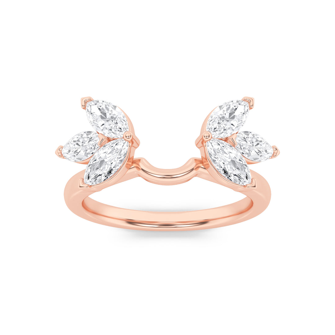 14KR 1.1ct Lab Diamond Marquise Cluster Statement Ring