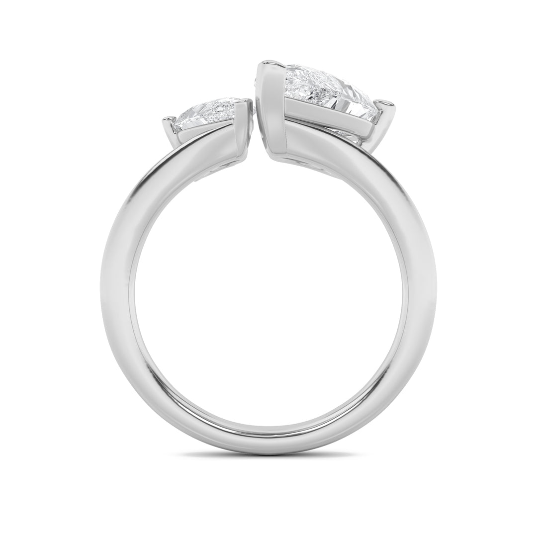 3Cttw Pear Shaped Lab Grown Diamond (F/VS) Toi etMoi Engagement Ring in 14K Gold