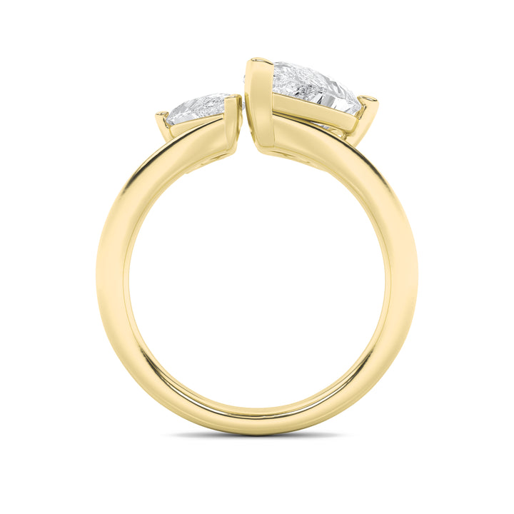 3Cttw Pear Shaped Lab Grown Diamond (F/VS) Toi etMoi Engagement Ring in 14K Gold