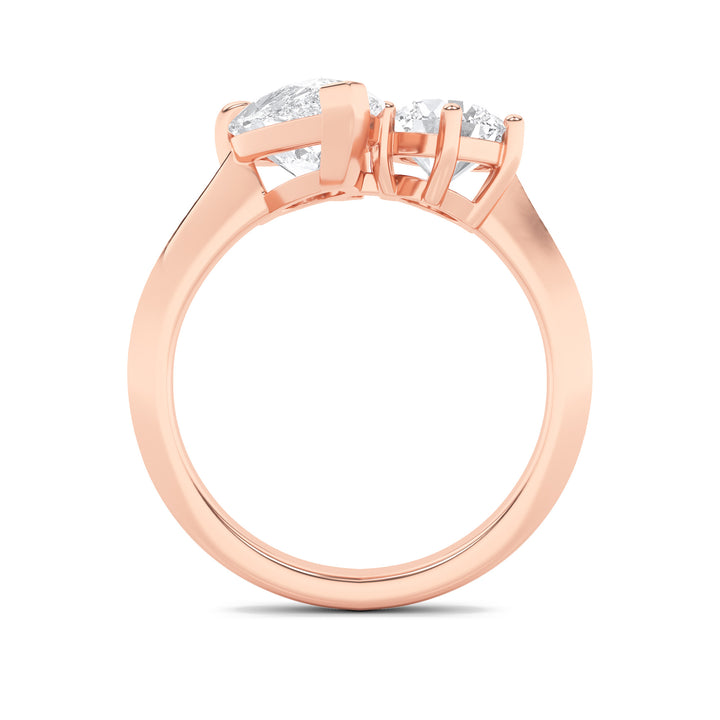 3Cttw Pear Shaped Lab Grown Diamond (F/VS) Toi etMoi Engagement Ring in 14K Gold