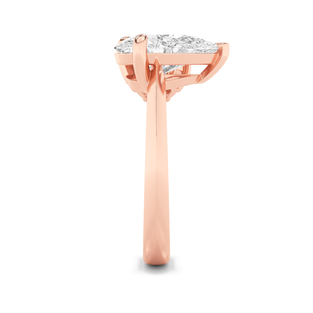 3Cttw Pear Shaped Lab Grown Diamond (F/VS) Toi etMoi Engagement Ring in 14K Gold