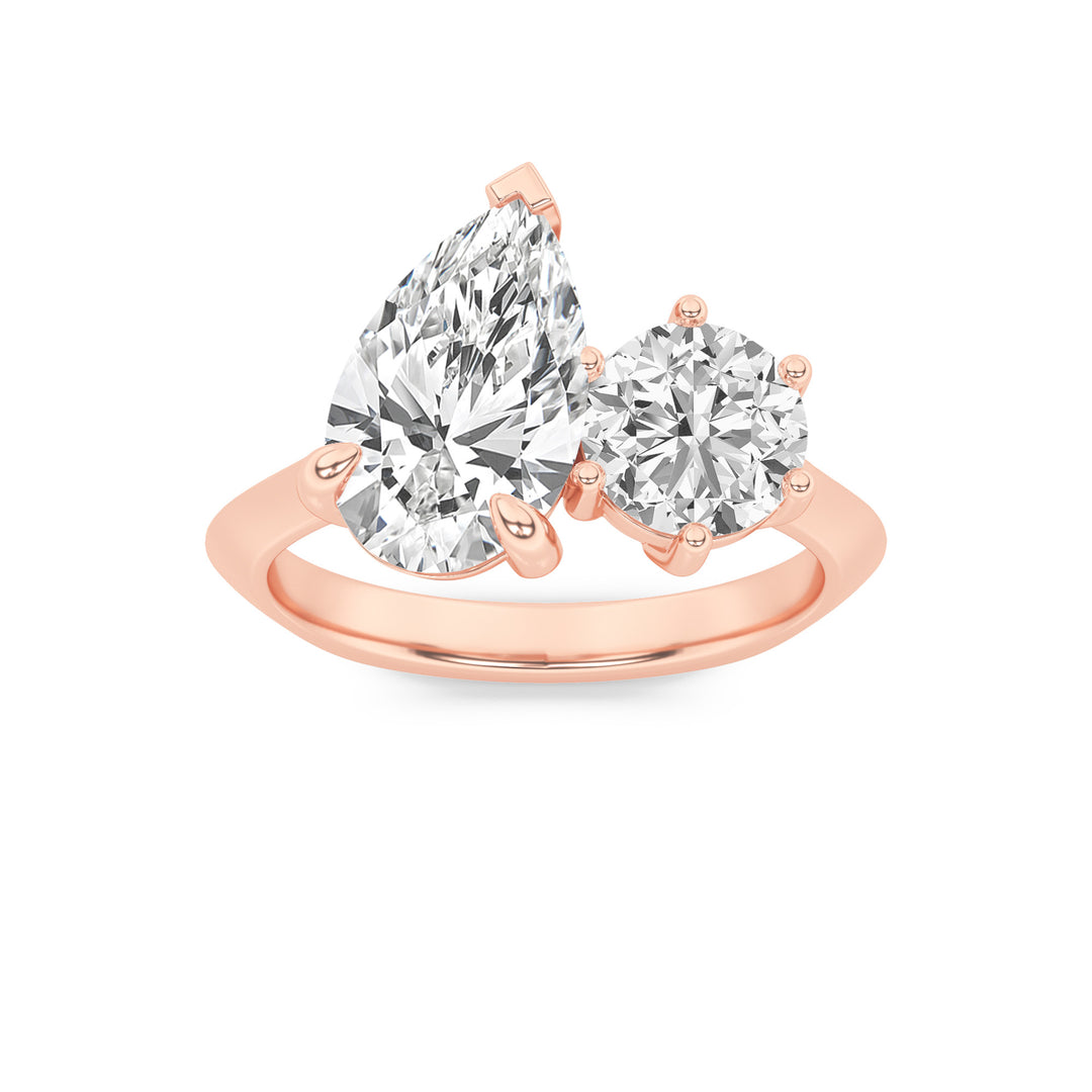 14K Rose Gold 3ctw Lab Diamond Solitaire Ring