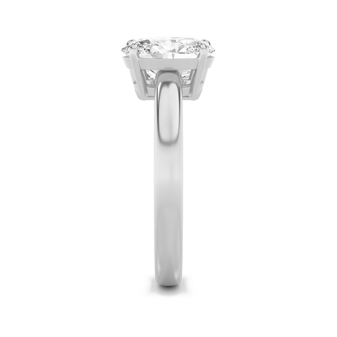 3Cttw Emerald Shaped Lab Grown Diamond (F/VS) Toiet Moi Engagement Ring in 14K Gold