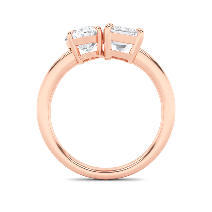 3Cttw Emerald Shaped Lab Grown Diamond (F/VS) Toiet Moi Engagement Ring in 14K Gold