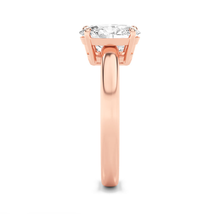 3Cttw Emerald Shaped Lab Grown Diamond (F/VS) Toiet Moi Engagement Ring in 14K Gold