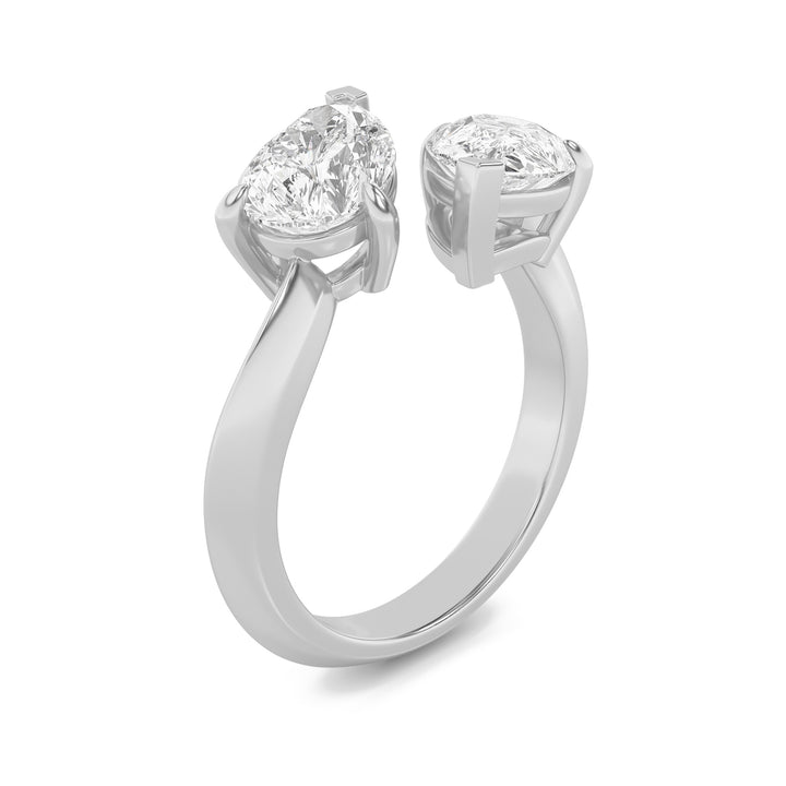 3Cttw Pear Shaped Lab Grown Diamond (G/VS) Toi etMoi Engagement Ring in 14K Gold