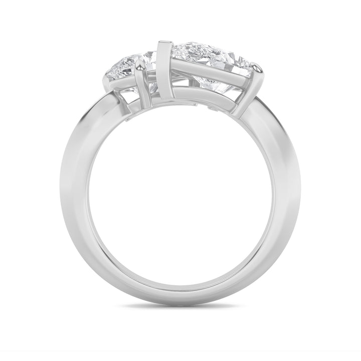 3Cttw Pear Shaped Lab Grown Diamond (G/VS) Toi etMoi Engagement Ring in 14K Gold