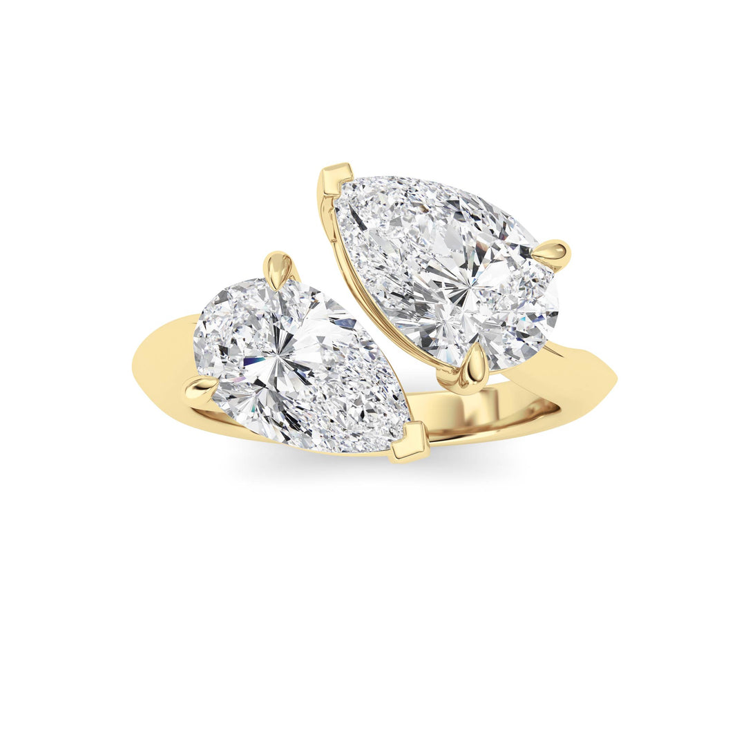3Cttw Pear Shaped Lab Grown Diamond (G/VS) Toi etMoi Engagement Ring in 14K Gold
