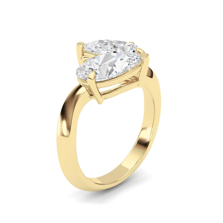 3Cttw Pear Shaped Lab Grown Diamond (G/VS) Toi etMoi Engagement Ring in 14K Gold