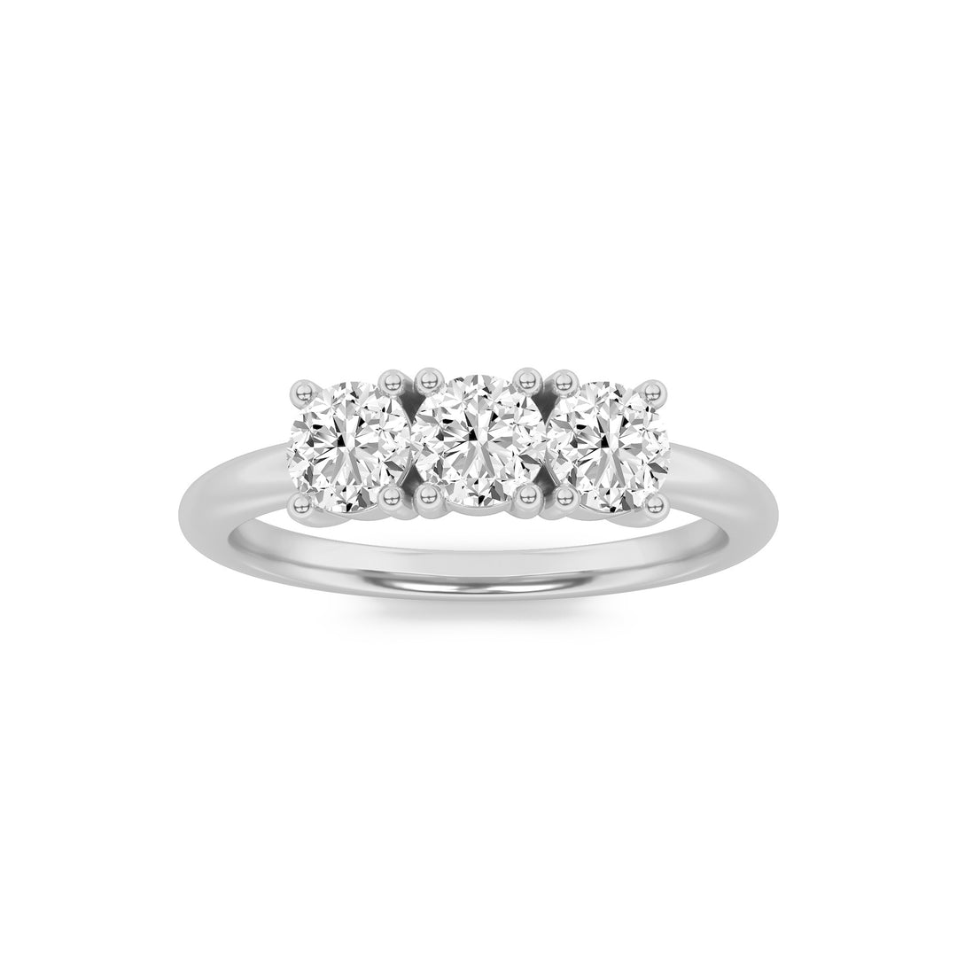 14KW 2.9ct Lab Diamond Three-Stone Engagement Ring