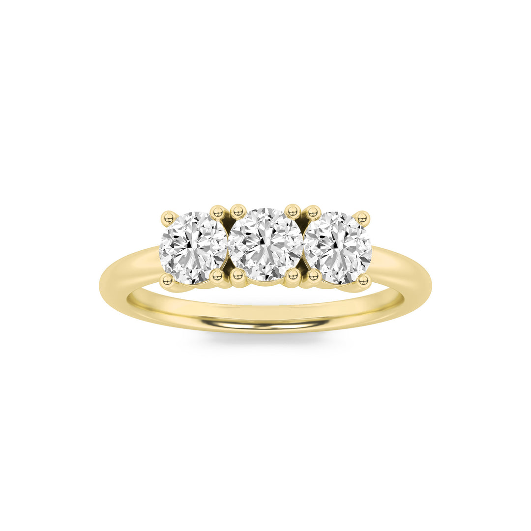 14KY 3.54CT Lab Diamond Three-Stone Ring