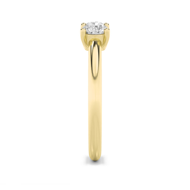 1.5CTW Round Shaped Lab Grown Diamond (F/VS) Three Stone Band Ring in 14K Gold