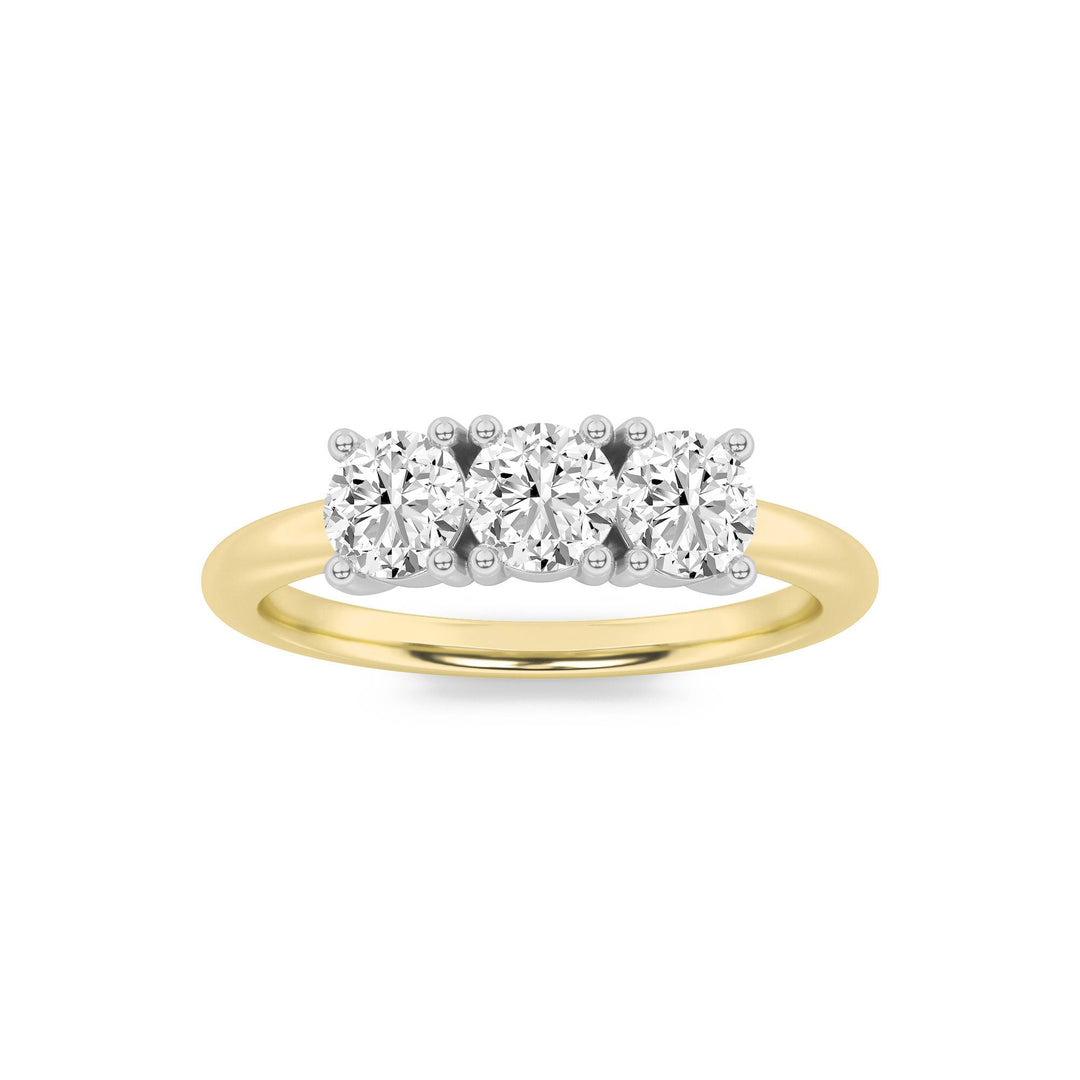 14KWG 2ct G+ VS+ Lab Diamond Three-Stone Ring