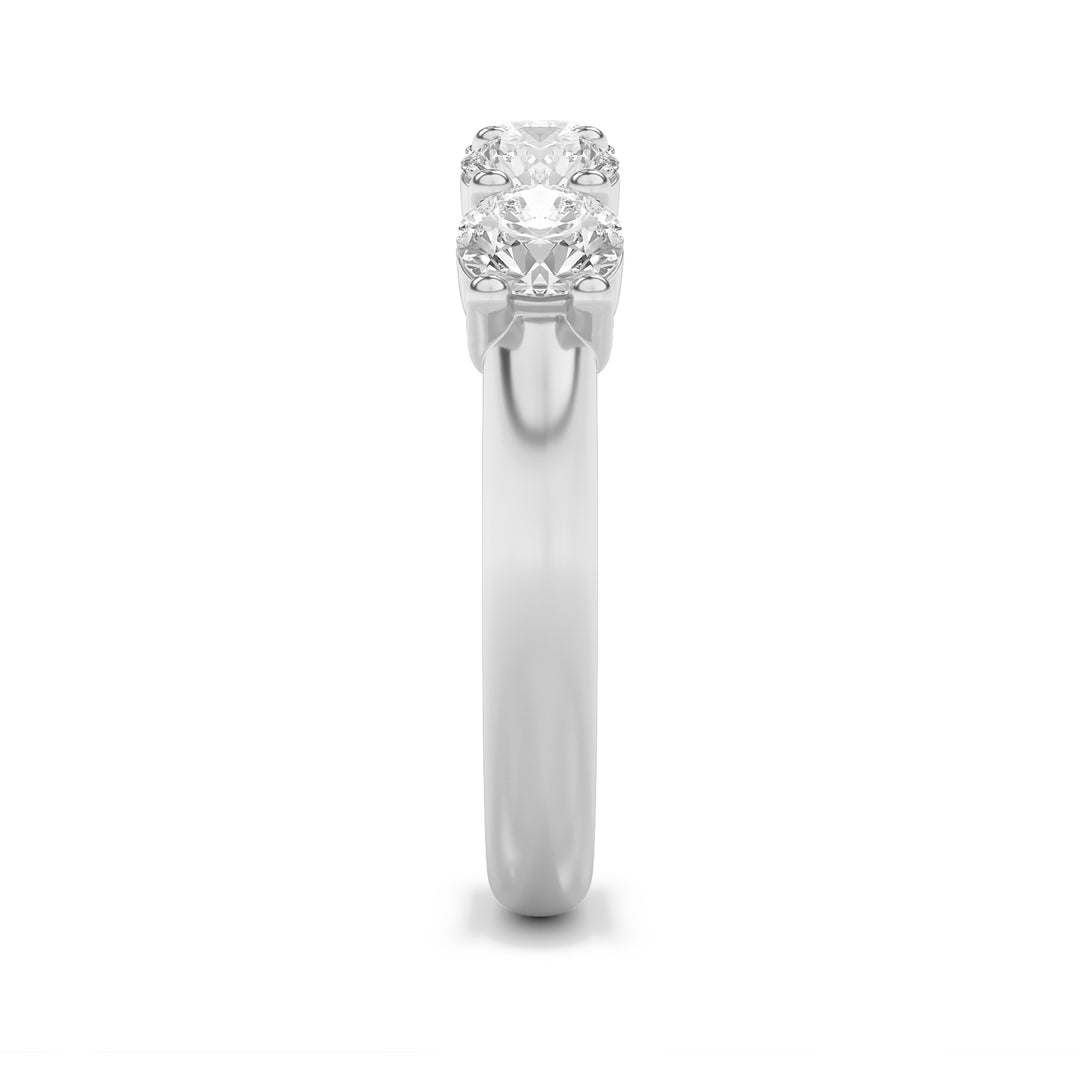 1.5CTW Round Shaped Lab Grown Diamond (F/VS) Five Stone Band Ring in 14K Gold