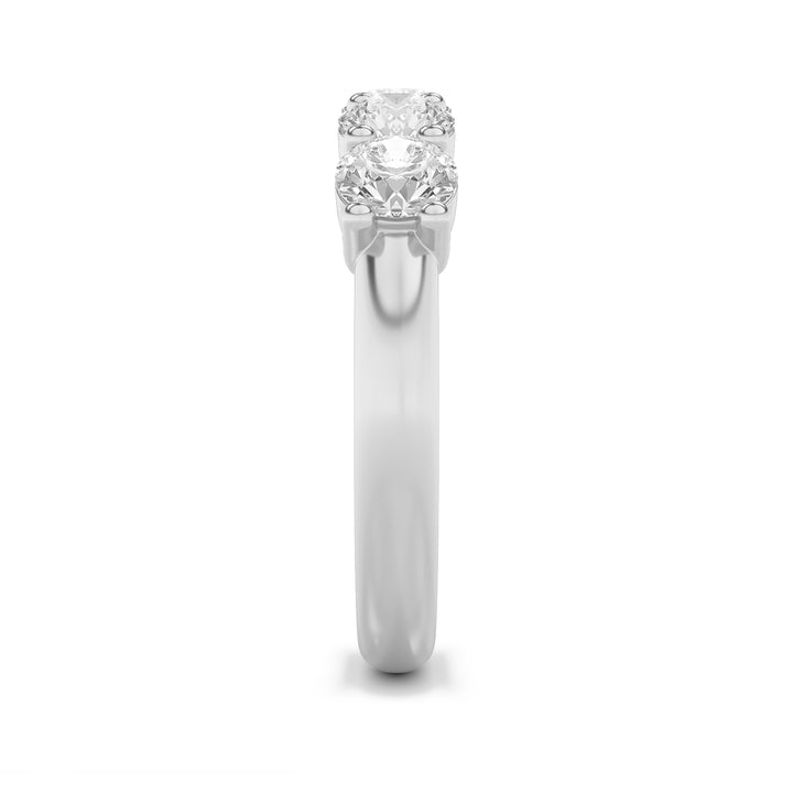 1.5CTW Round Shaped Lab Grown Diamond (F/VS) Five Stone Band Ring in 14K Gold