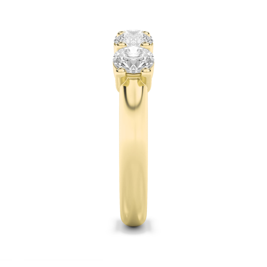 1.5CTW Round Shaped Lab Grown Diamond (F/VS) Five Stone Band Ring in 14K Gold