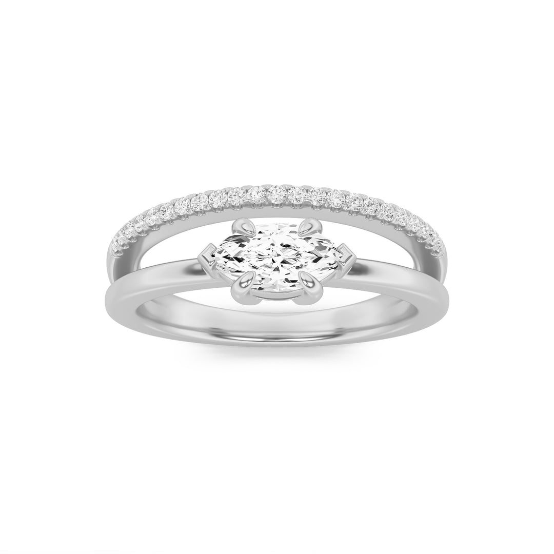 0.5CTW Marquise Shaped Lab Grown Diamond (F/VS) Fashion Ring in 14K Gold