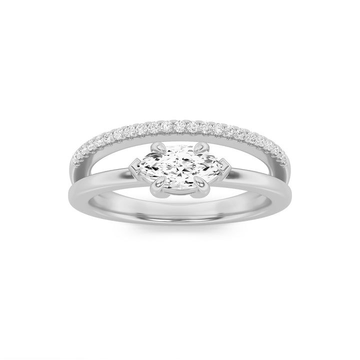 0.5CTW Marquise Shaped Lab Grown Diamond (F/VS) Fashion Ring in 14K Gold