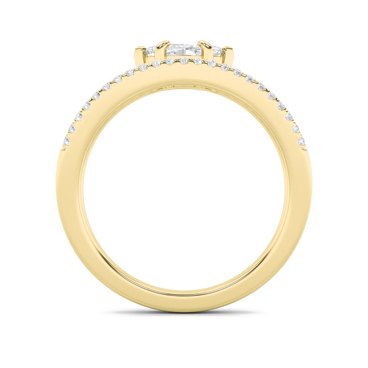 0.5CTW Marquise Shaped Lab Grown Diamond (F/VS) Fashion Ring in 14K Gold
